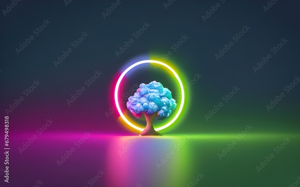 custom made wallpaper toronto digitalcolorful neon lights background with a tree