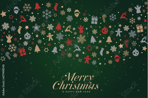 Wallpaper Mural Christmas, Happy New Year background Christmas, Christmas tree, Santa Claus, Christmas title, Christmas decoration, Christmas hat, Christmas socks vector elements collection Torontodigital.ca