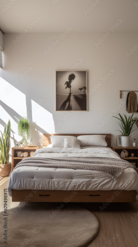 Fototapeta premium Stylish Minimalist Bedroom