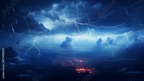 a digital lightning storm an uninhabited night sky