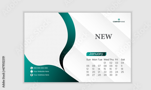 Modern vector 2025 new year clean calendar template photo