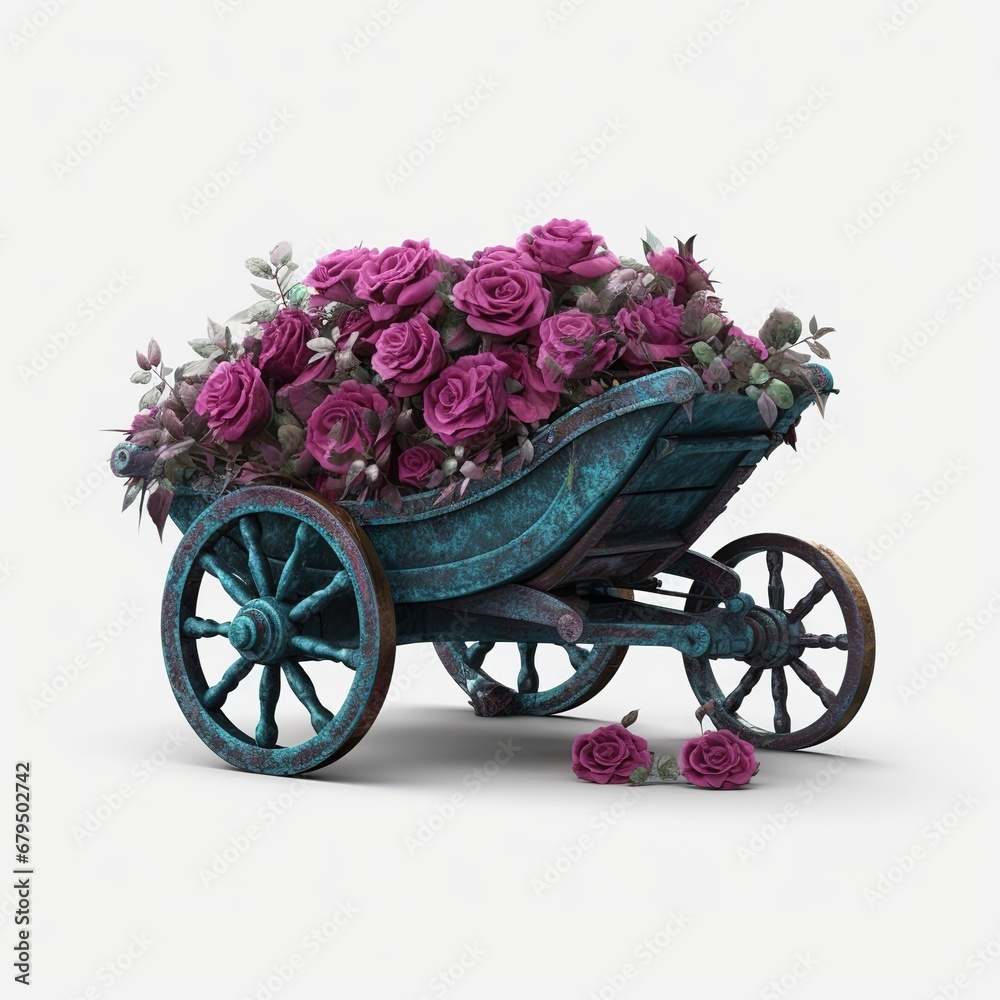 carriage with flowers Fantasy gothic