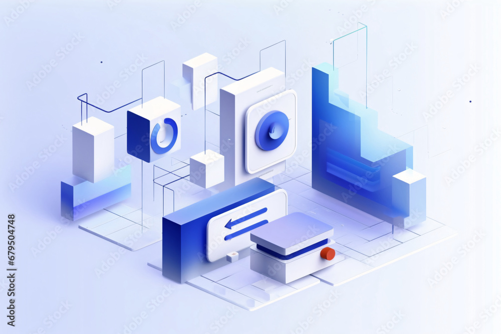 Artificial intelligence big language AI model training algorithm, abstract internet technology concept illustration