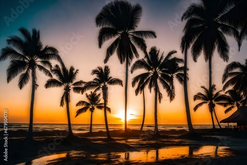 sunset on the beach © The Asthatics
