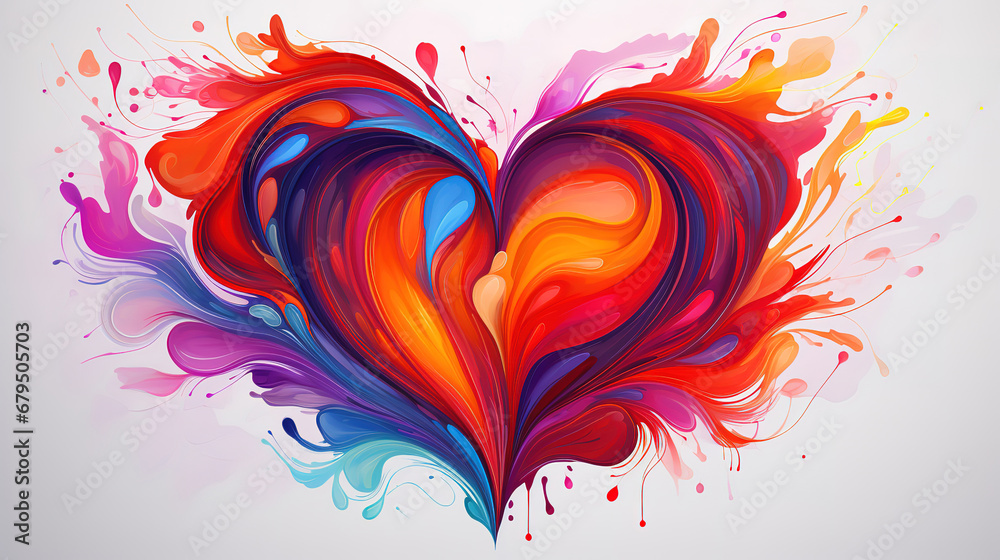 Valentine's day heart logo design, vector illustration. generative ai Valentine's day heart logo design, vector illustration. generative ai