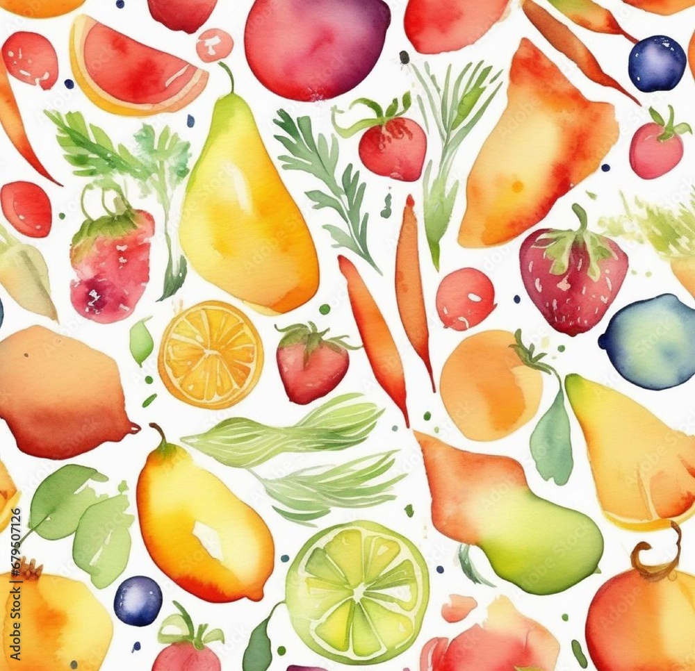 seamless background with fruits