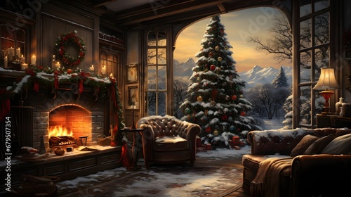 A cozy, festive Christmas scene © BigWhiteMocha