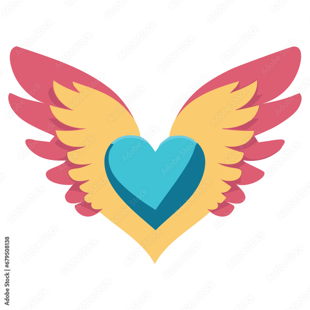Abstract Love Heart with wings vector illustration Abstract Love Heart with wings vector illustration