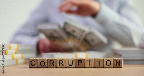CEO considers many money dollars and word as corruption photo