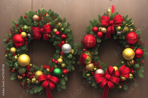 christmas wreath on a white background