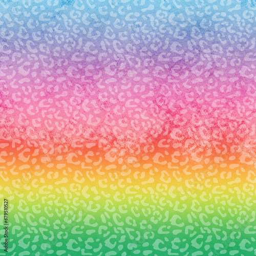 Safari Leopard Print Background - Rainbow Animal Print Design