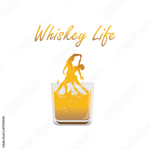 whiskey mascot illustration