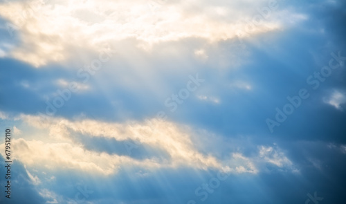Fototapeta Naklejka Na Ścianę i Meble -  Background of sunlight through clouds