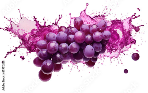 Grape Burst with Juice Splatter On Transparent PNG