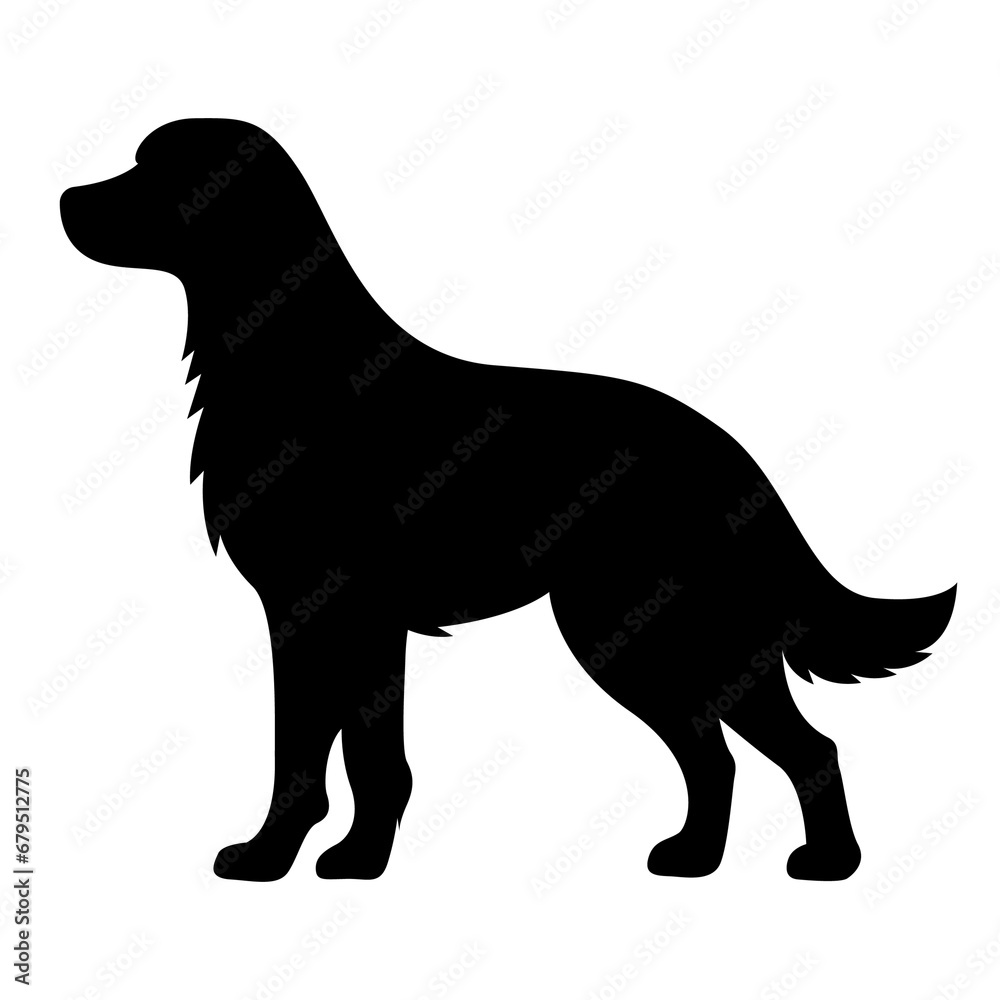 Dog silhouette vector illustration logo icon clipart isolated on white background