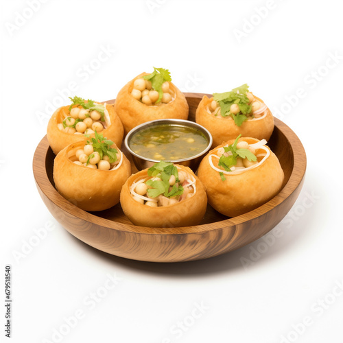 Pani puri Isolated white background