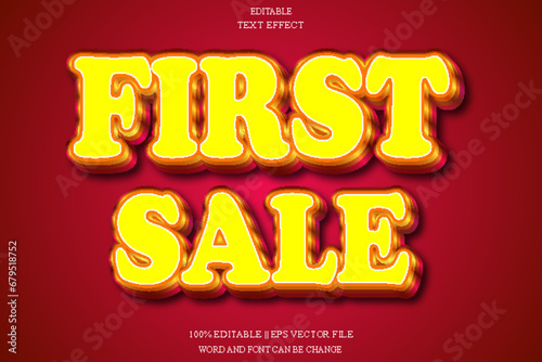 First sale Editable Text Effect Emboss Gradient Style