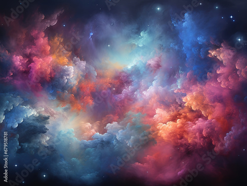Nebula Backdrop, Bright color. Generative Ai