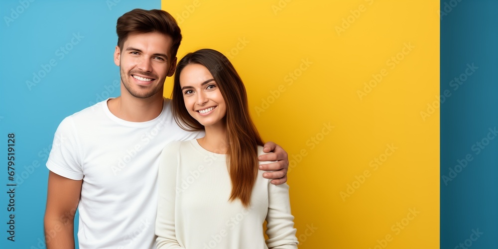 Fototapeta premium couple on the bright background