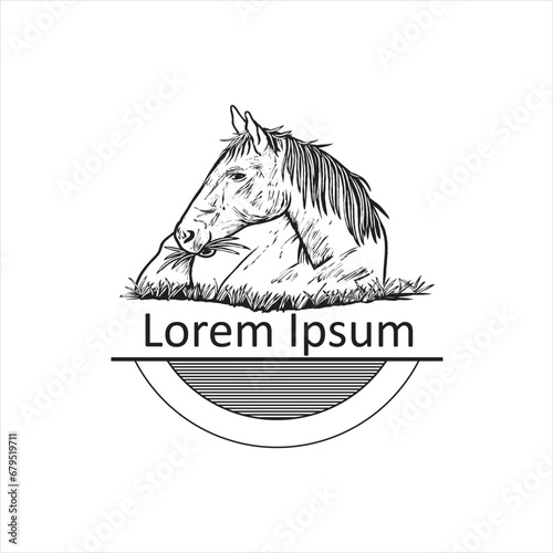 horse logo for stable, feed brand or others