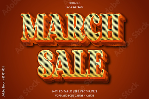 March sale Editable Text Effect Emboss Gradient Style