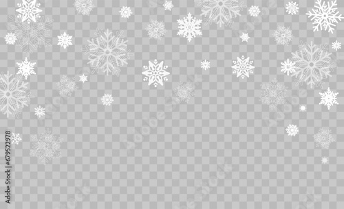 Wallpaper Mural Falling snow on a transparent background. Vector illustration 10 EPS. Abstract snowflake background. Fall of snow Torontodigital.ca