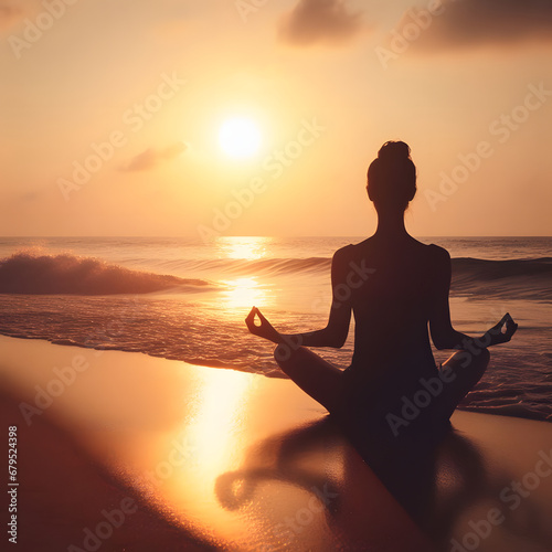yoga at sunset 
generative AI