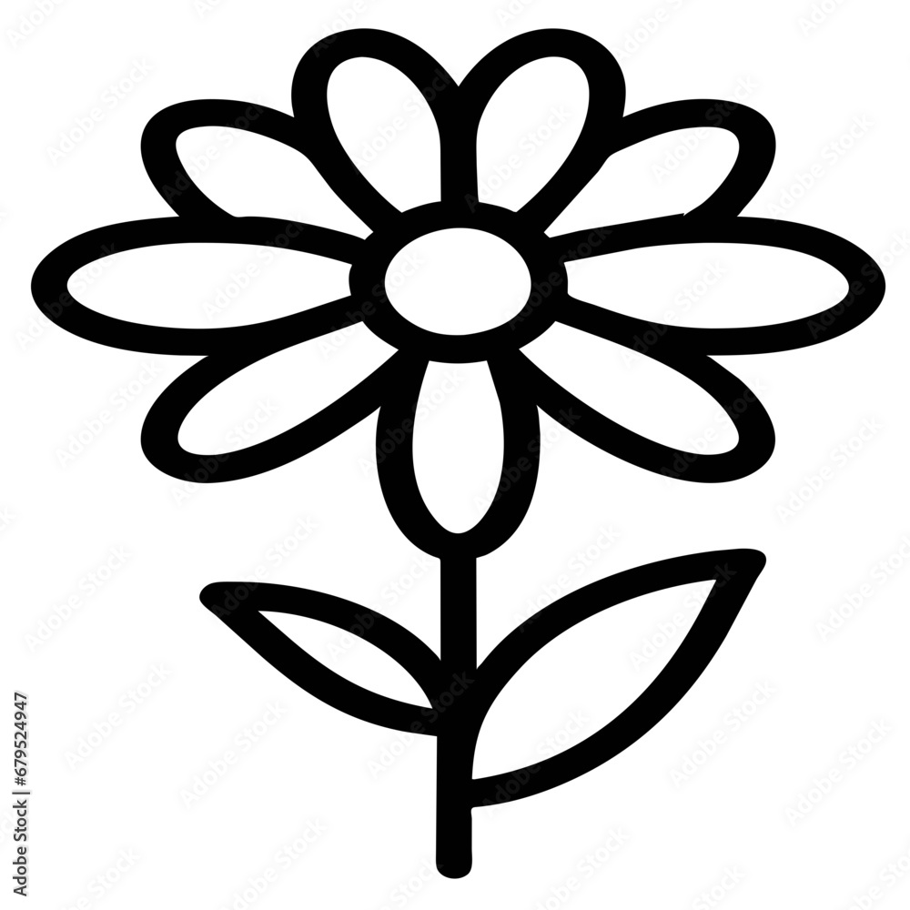 black and white flower