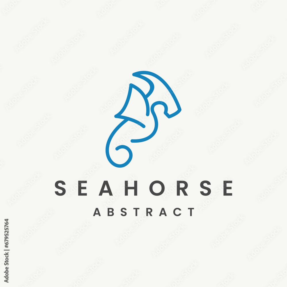 sea horse logo icon design template flat vector sea horse logo icon design template flat vector