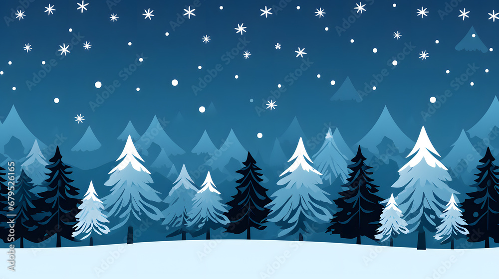 Obraz premium winter background with trees and snow