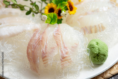 Sashimi, fresh raw fish dish 