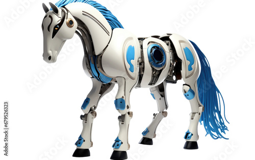 Interactive Robo-Horse Encounter On Isolated Background