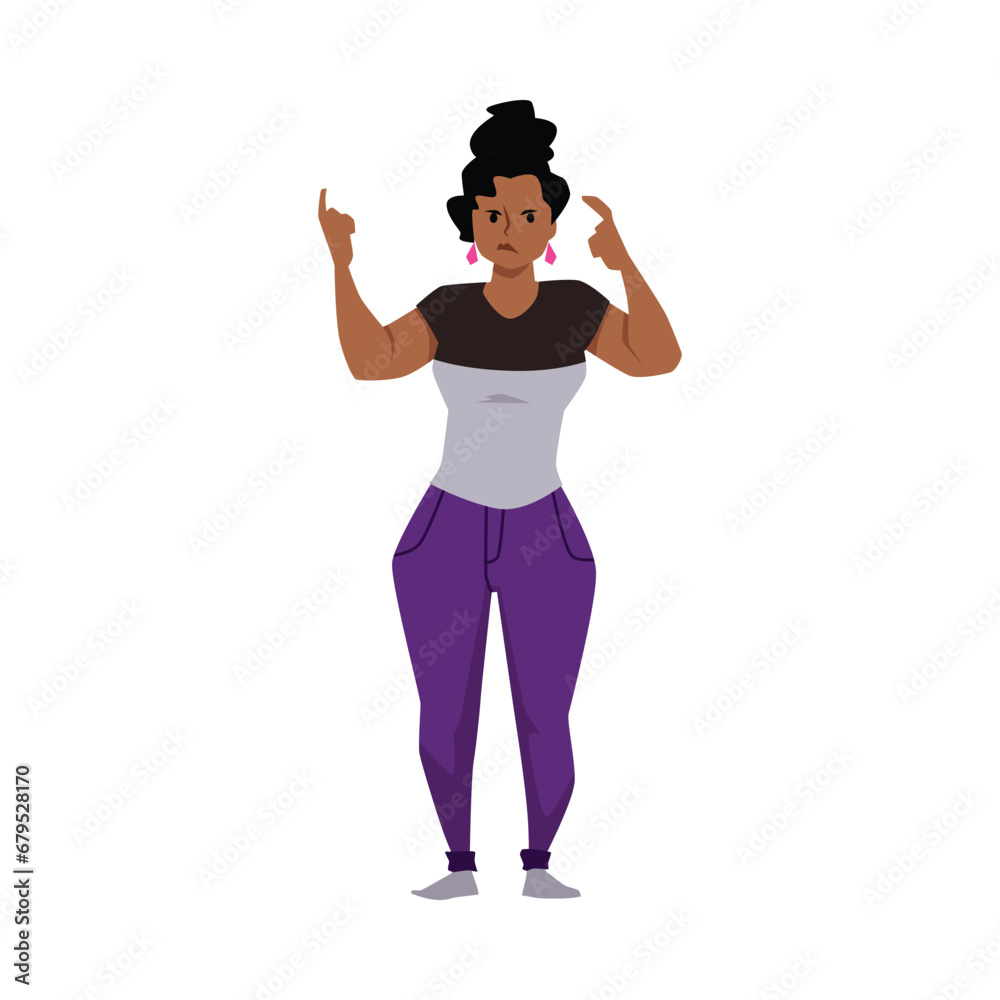 Woman hands pointing fingers on the top, person makes a gesture paying attention, presenting vector illustration Woman hands pointing fingers on the top, person makes a gesture paying attention, presenting vector illustration