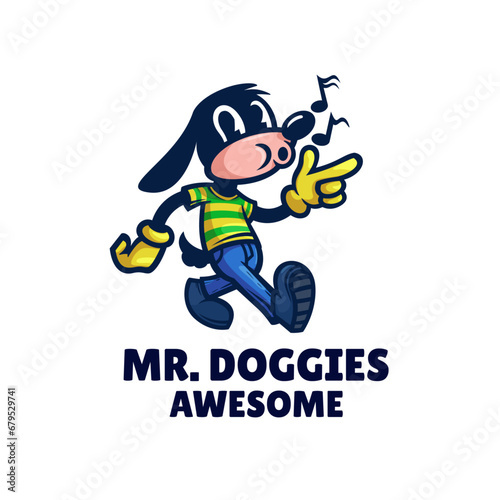 Illustration vector graphic of Mr. Doggies, good for logo design