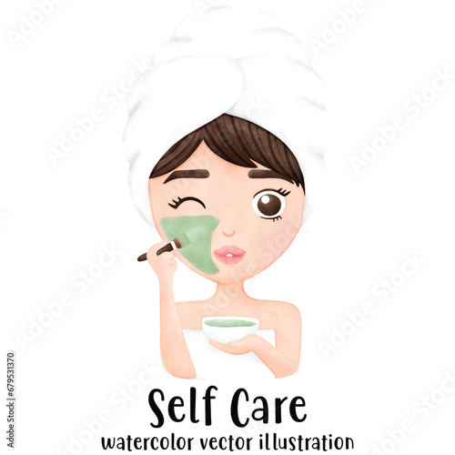 Facial Mask, woman face, self care, Skin care