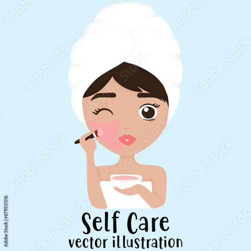 Facial Mask, woman face, self care, Skin care