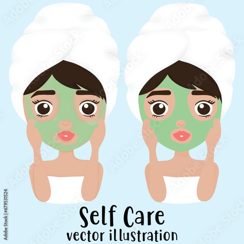 Facial Mask, woman face, self care, Skin care