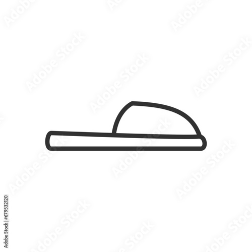 Slippers, linear icon. Line with editable stroke