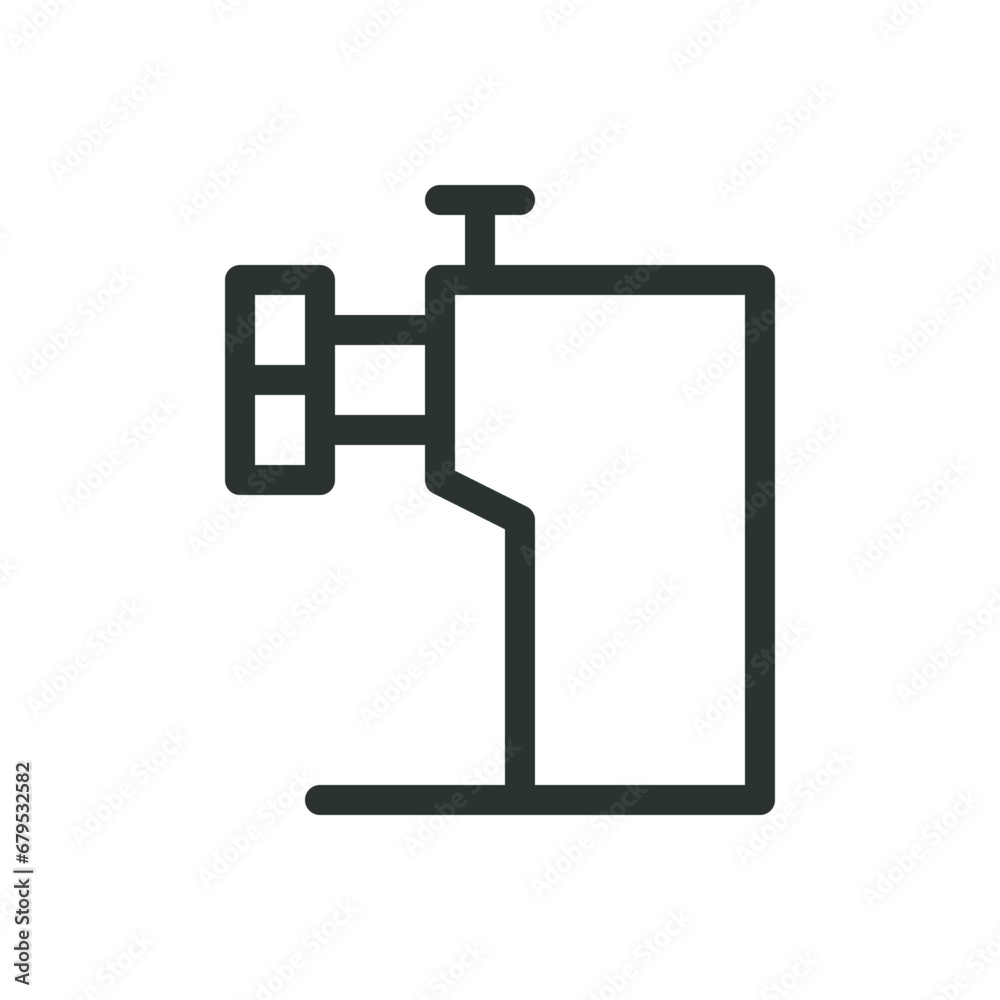 Bead rolling machine isolated icon, sheet metal bead roller Machine vector icon with editable stroke Bead rolling machine isolated icon, sheet metal bead roller Machine vector icon with editable stroke