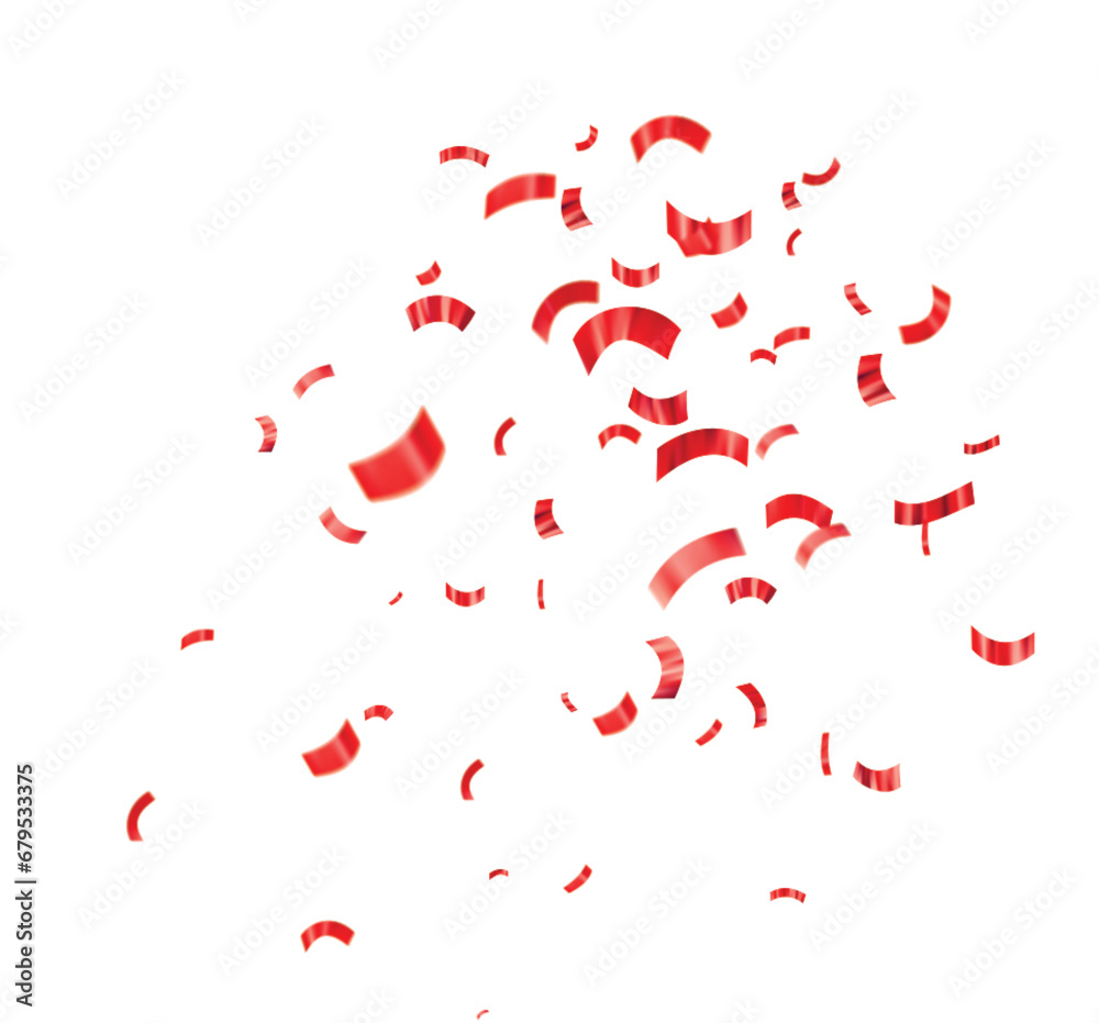Red confetti , isolated on transparent background Red confetti , isolated on transparent background