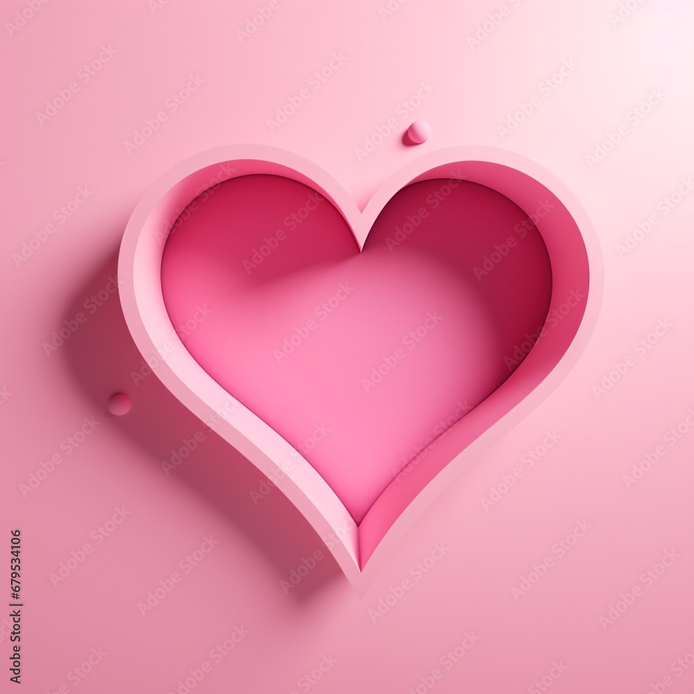 a large pink heart shaped hole in the pink paper on a pink background, close-up shots, whimsical animation, calculateda piece of paper with a pink heart in a white and pink background
