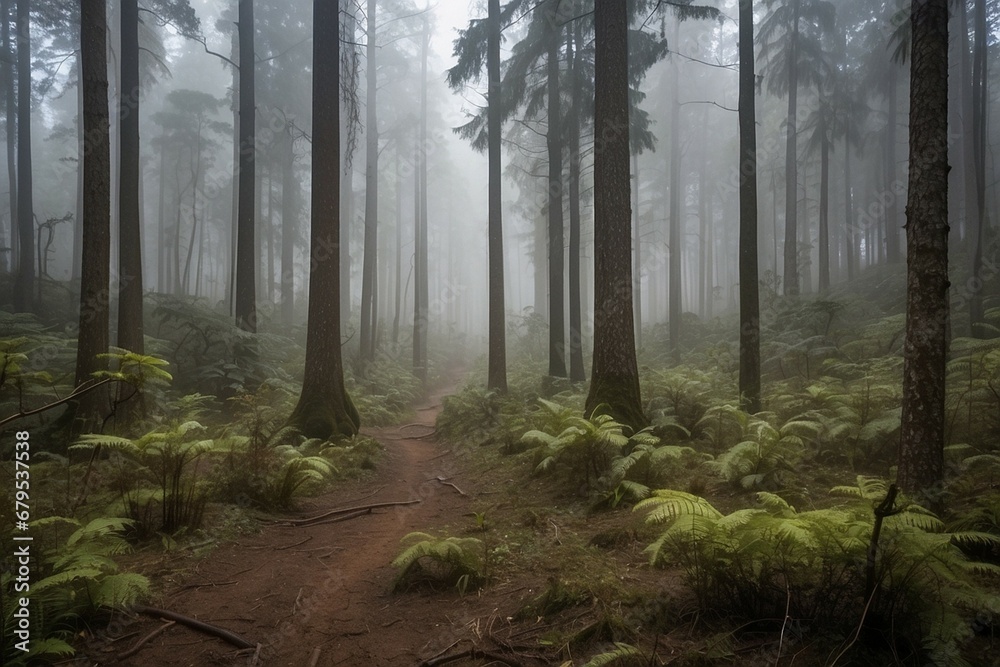 Obraz premium fog in the forest