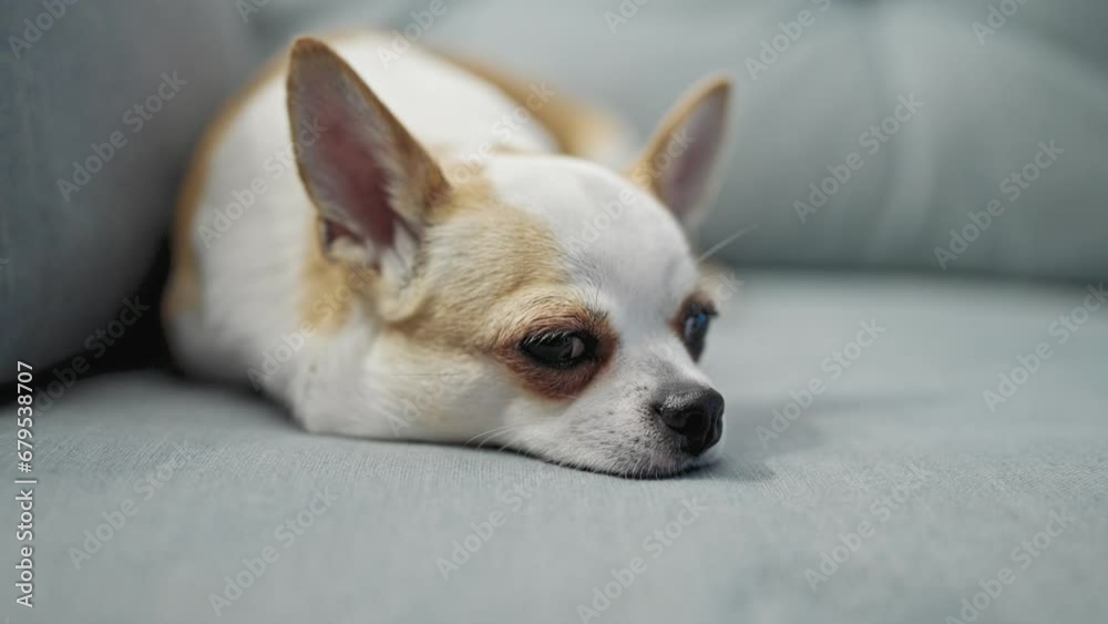 Beautiful chihuahua lying on the sofa Beautiful chihuahua lying on the sofa