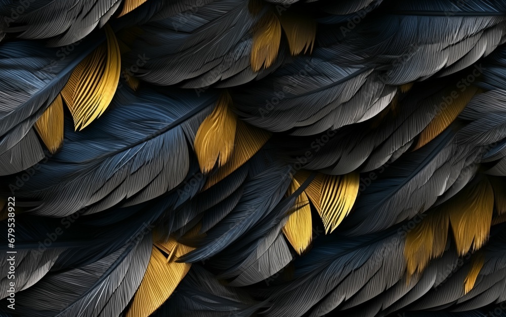 Obraz premium Beautiful Black Feathers Background