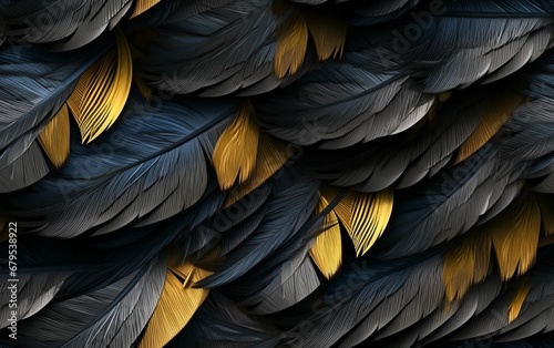 Beautiful Black Feathers Background © Harry