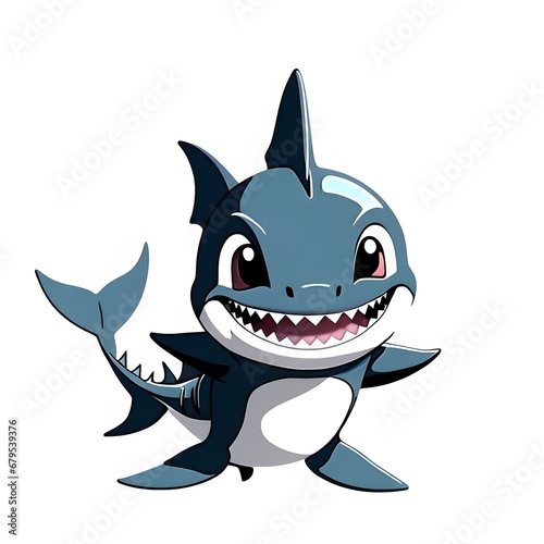 Frightening Fairy Tale  Scary Baby Shark in a Fantastical World_generative ai