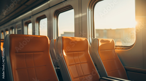 A row of seats on a train