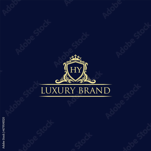HY Luxury lion crest logo - royal lion vector template