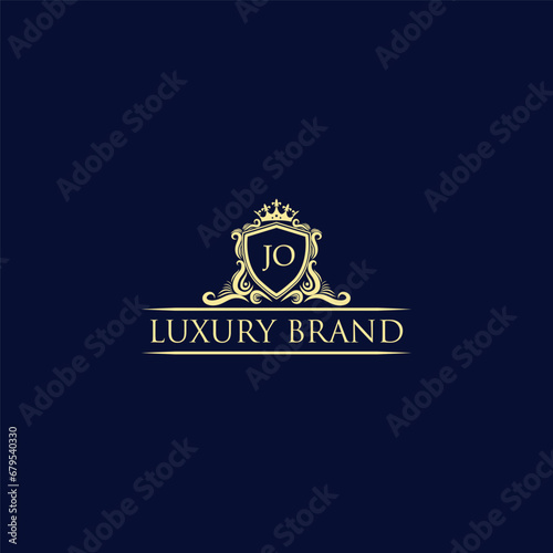 JO Luxury lion crest logo - royal lion vector template