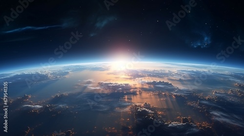 the earth from space with clouds on it  hyper-realistic sci-fi  post-apocalyptic futurism  tracing